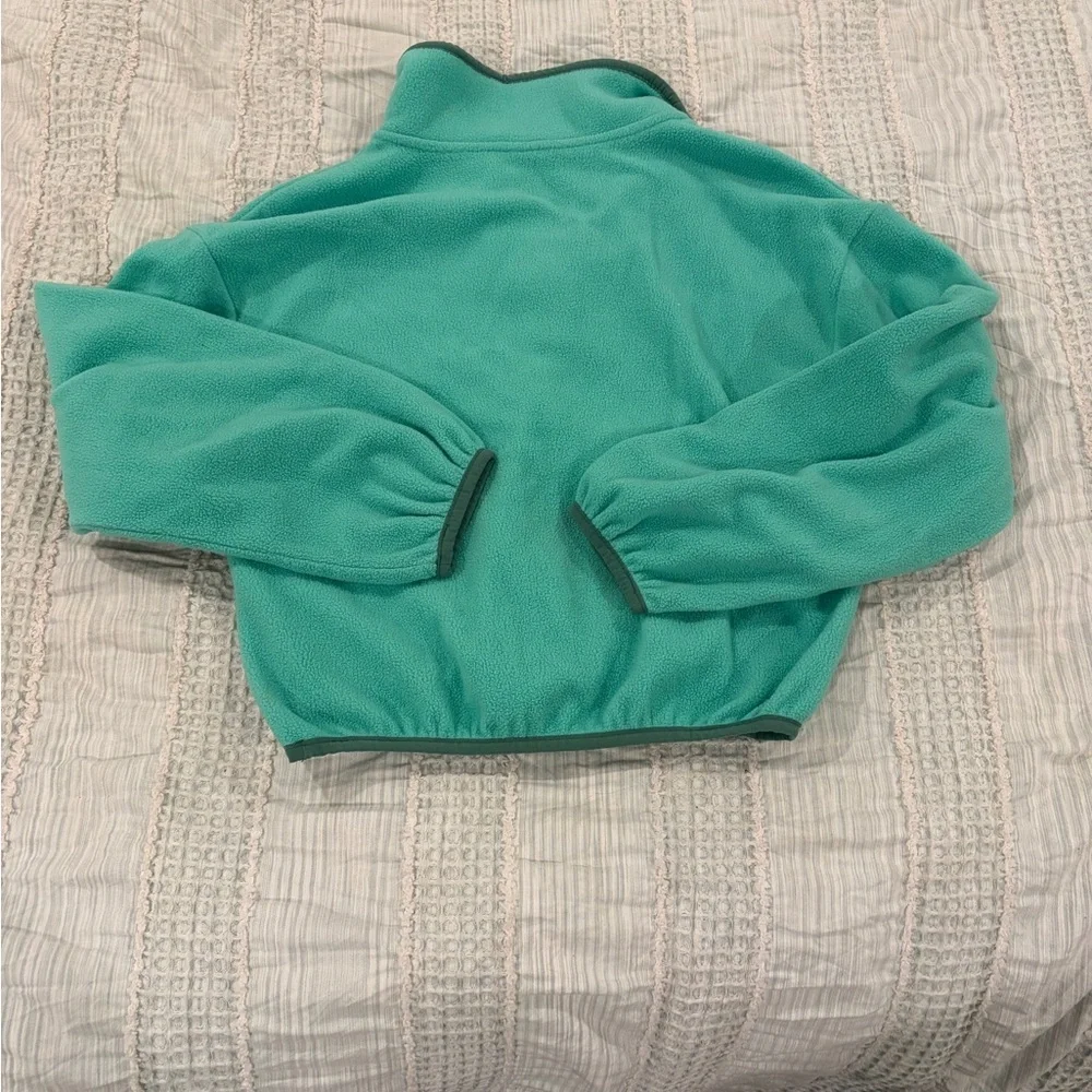 Girls Old Navy Teal Fleece‎ Snap Button Sweatshirt Size L 10–12